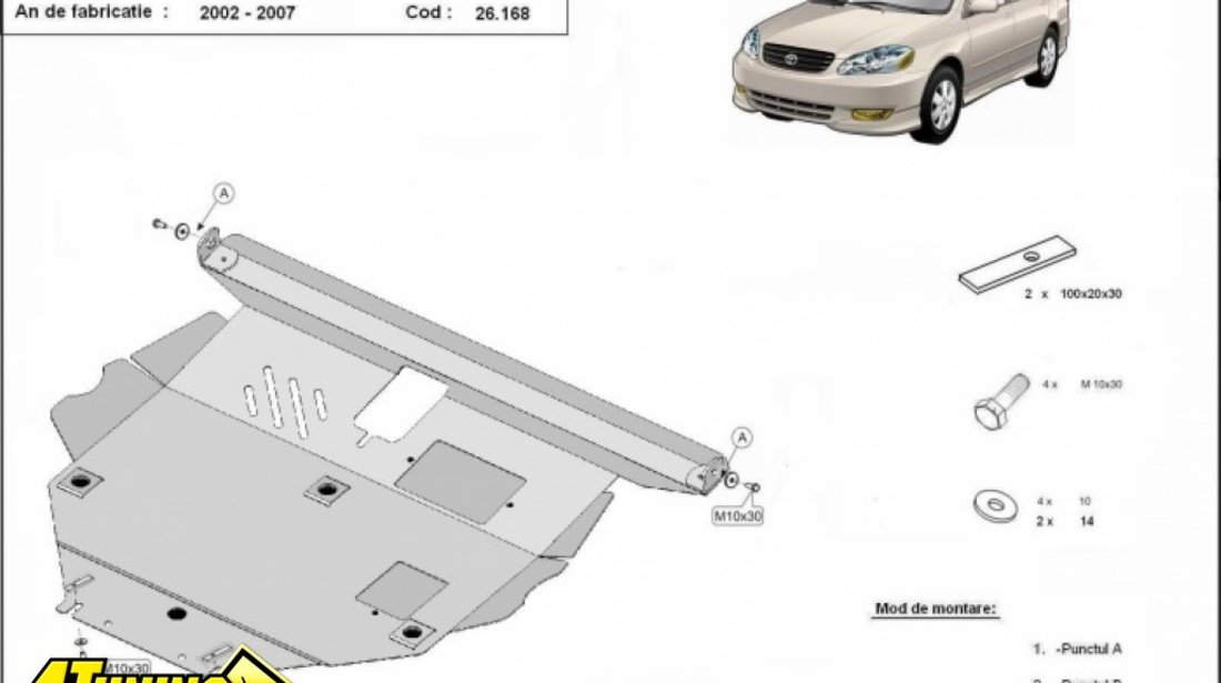 Scut motor metalic Toyota Corolla 2002 2006