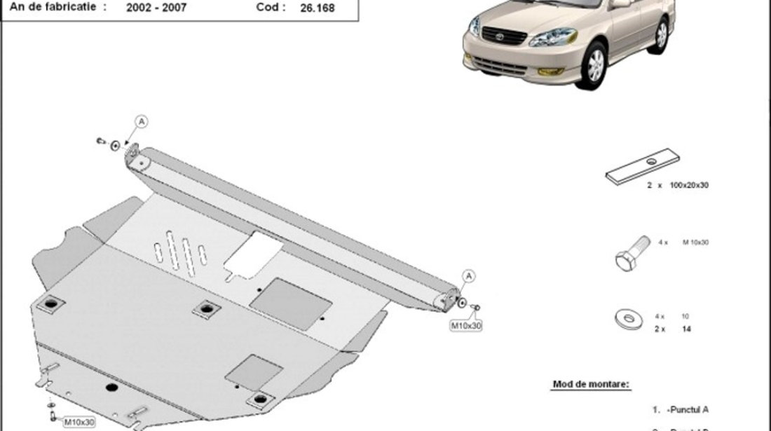 Scut motor metalic Toyota Corolla 2002-2007