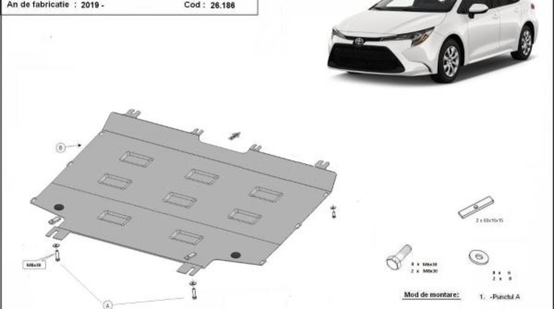 Scut motor metalic Toyota Corolla 2019-prezent