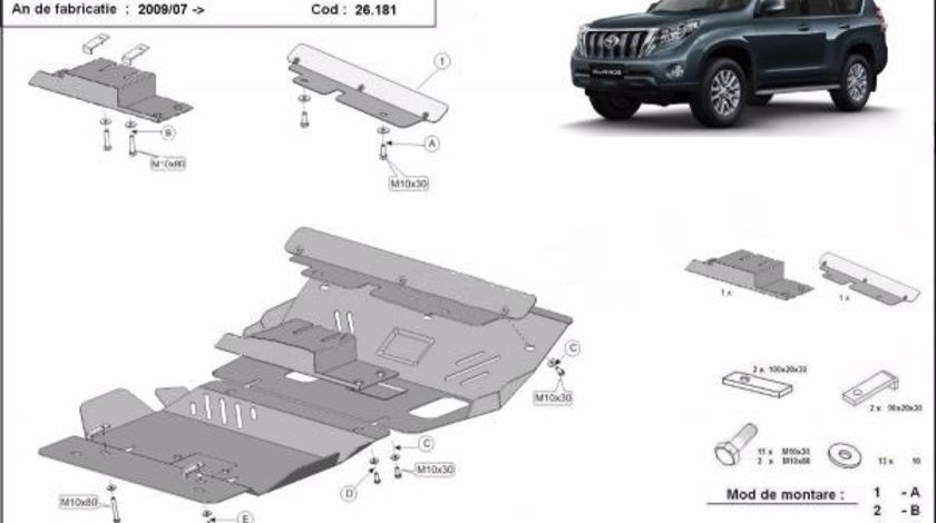 Scut motor metalic Toyota Land Cruiser J150/J155 2009-prezent