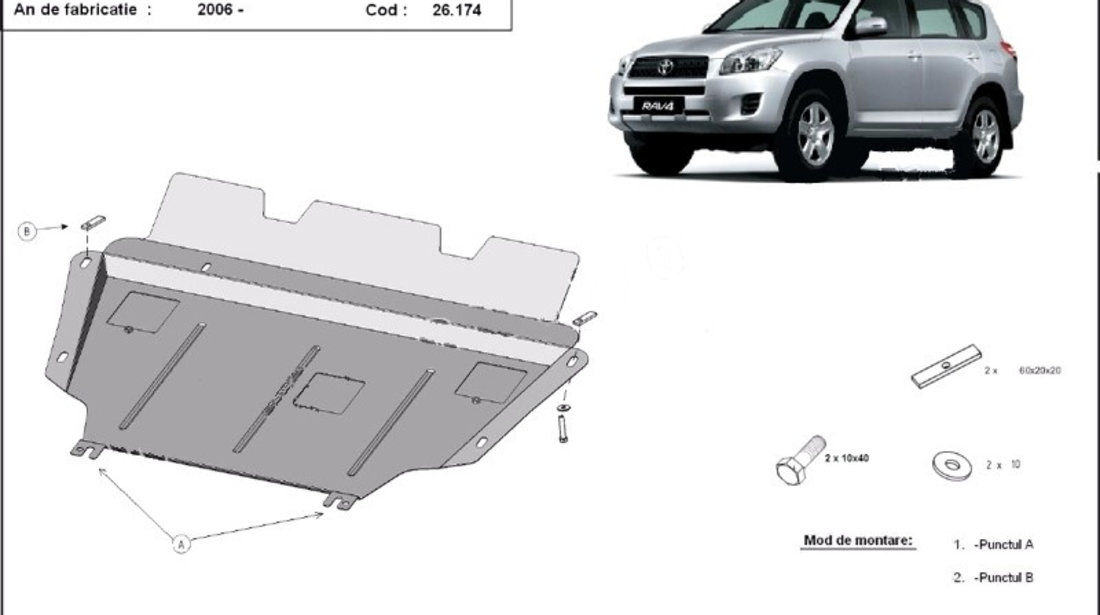 Scut motor metalic Toyota Rav 4 Diesel 2006-2012