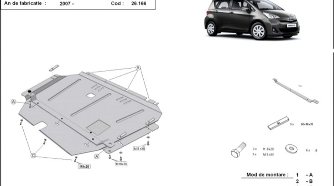 Scut motor metalic Toyota Verso 2009-2018