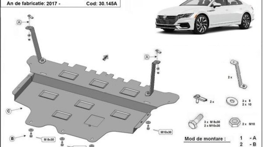 Scut motor metalic Volkswagen Arteon Cutie Automata 2017-prezent