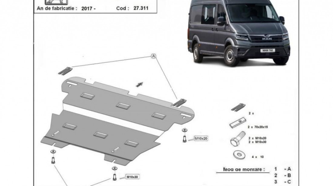 Scut motor metalic Volkswagen Crafter (2006->)[2E_,2F_] #5