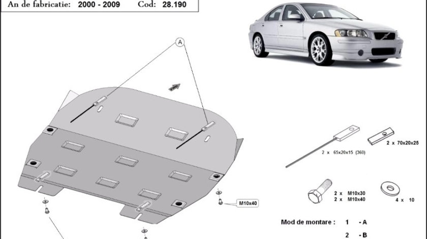 Scut motor metalic Volvo S60 2000-2010