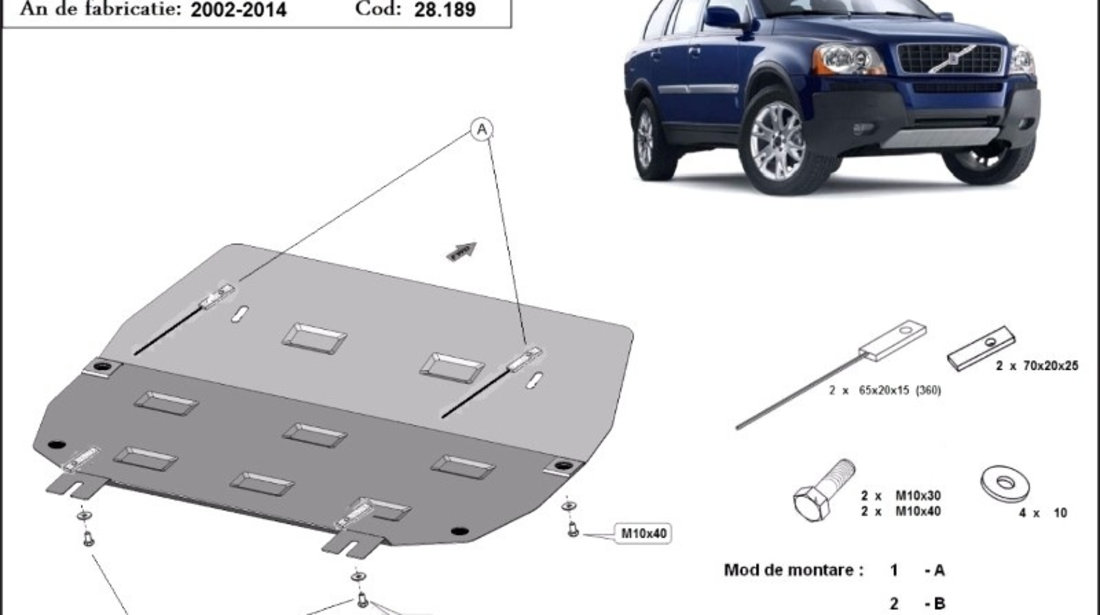 Scut motor metalic Volvo XC90 2003-2015