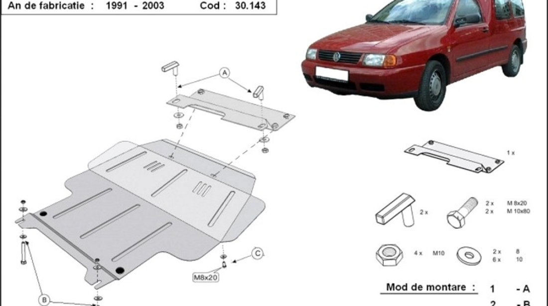 Scut motor metalic VW Caddy 1991-2003