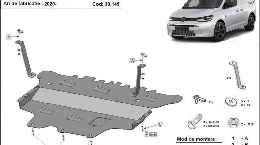 Scut motor metalic VW Caddy Cutie Manuala 2021-prezent