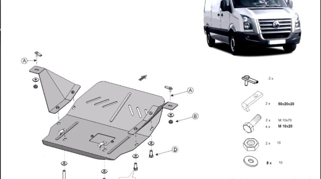 Scut motor metalic VW Crafter 2006-2016