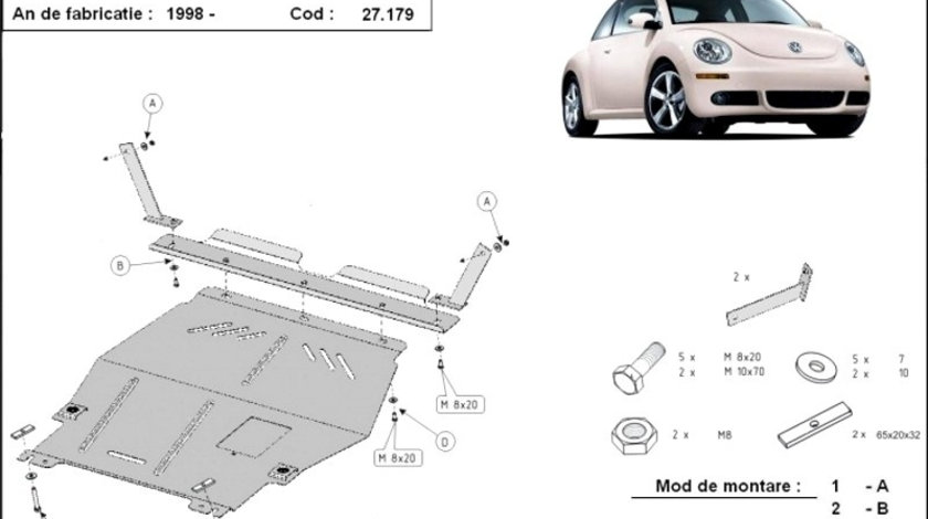 Scut motor metalic VW New Beetle 1998-2011