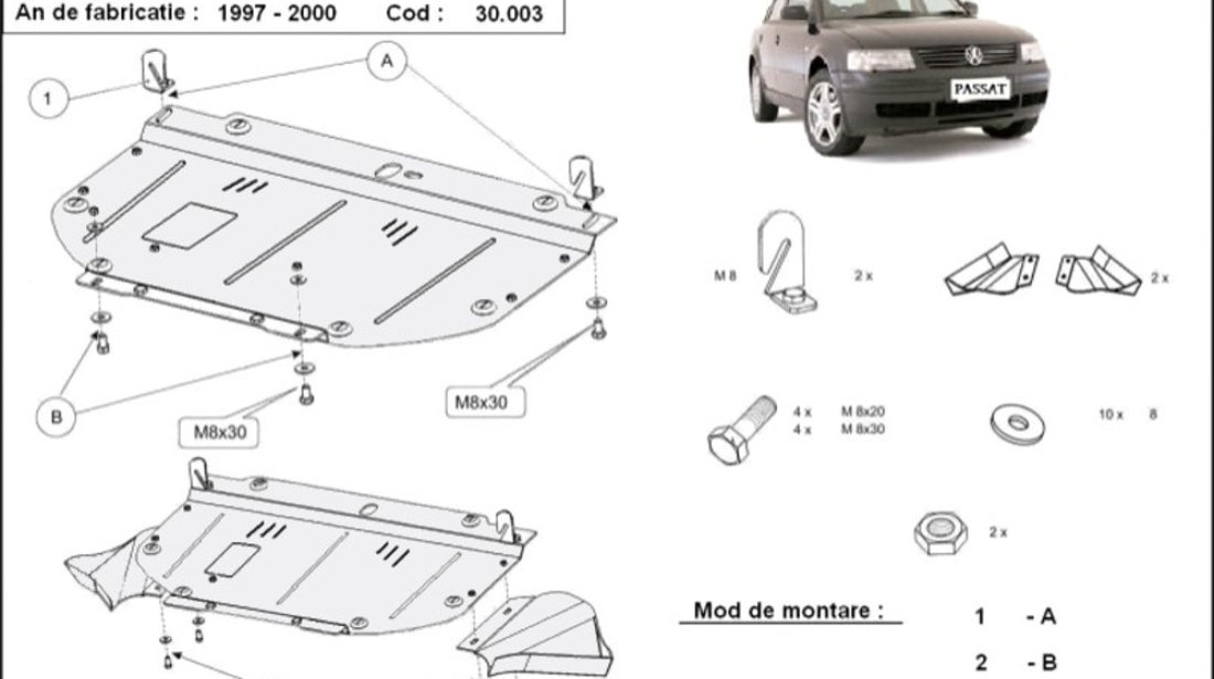 Scut motor metalic VW Passat B5 1996-2000