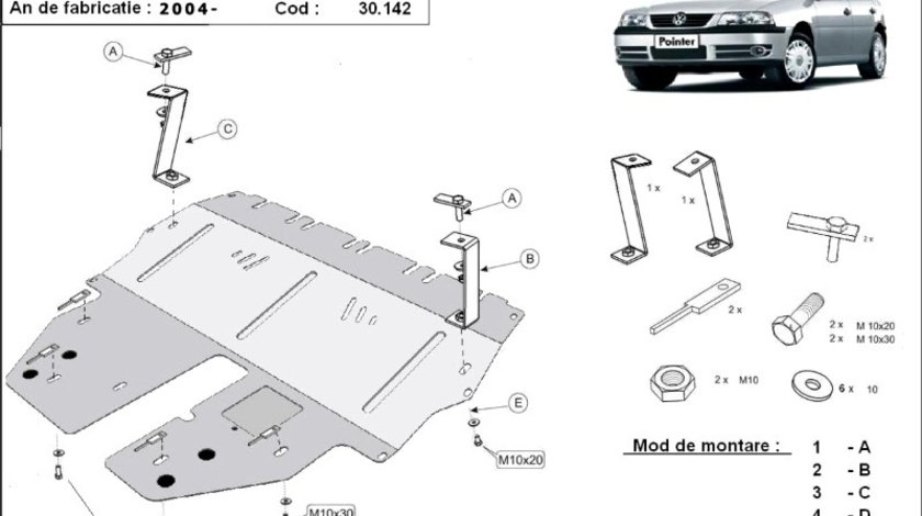 Scut motor metalic VW Pointer 2004-prezent