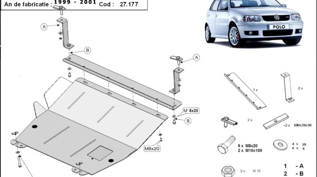 Scut motor metalic VW Polo 6N2 1999-2001