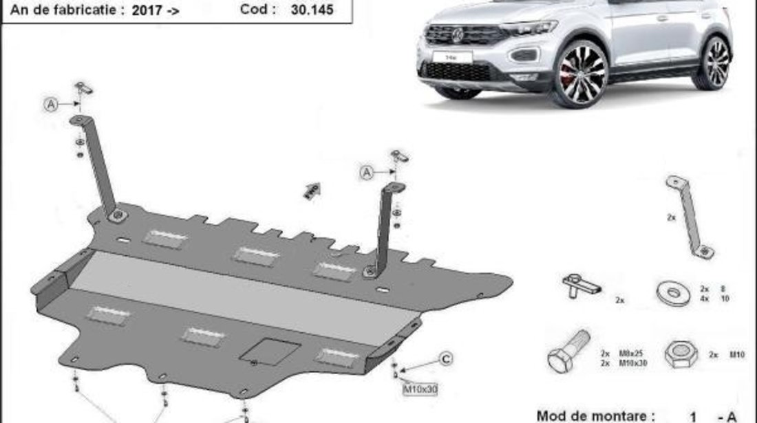 Scut motor metalic VW T-Roc Cutie Manuala 2017-prezent