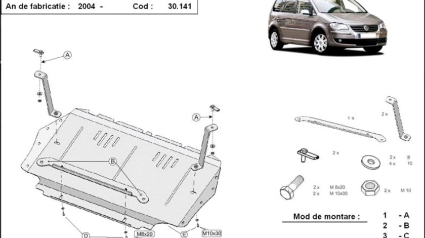 Scut motor metalic VW Touran 1.9 tdi, 2.0Tdi 2003-2015