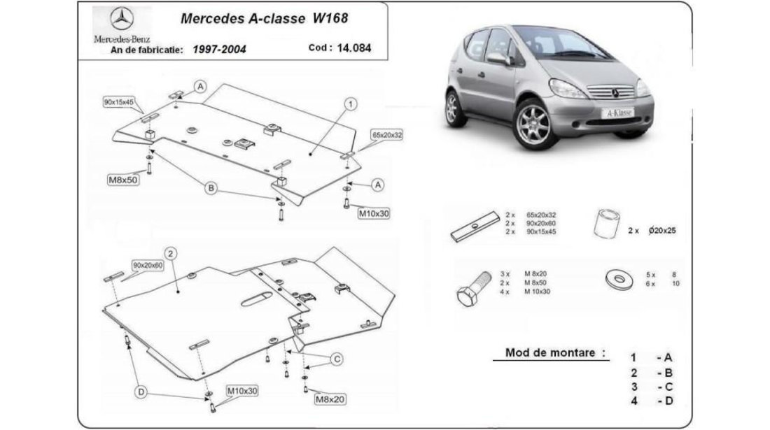 Scut motor metalic w168 Mercedes A-Class (1997-2004) [W168] #5