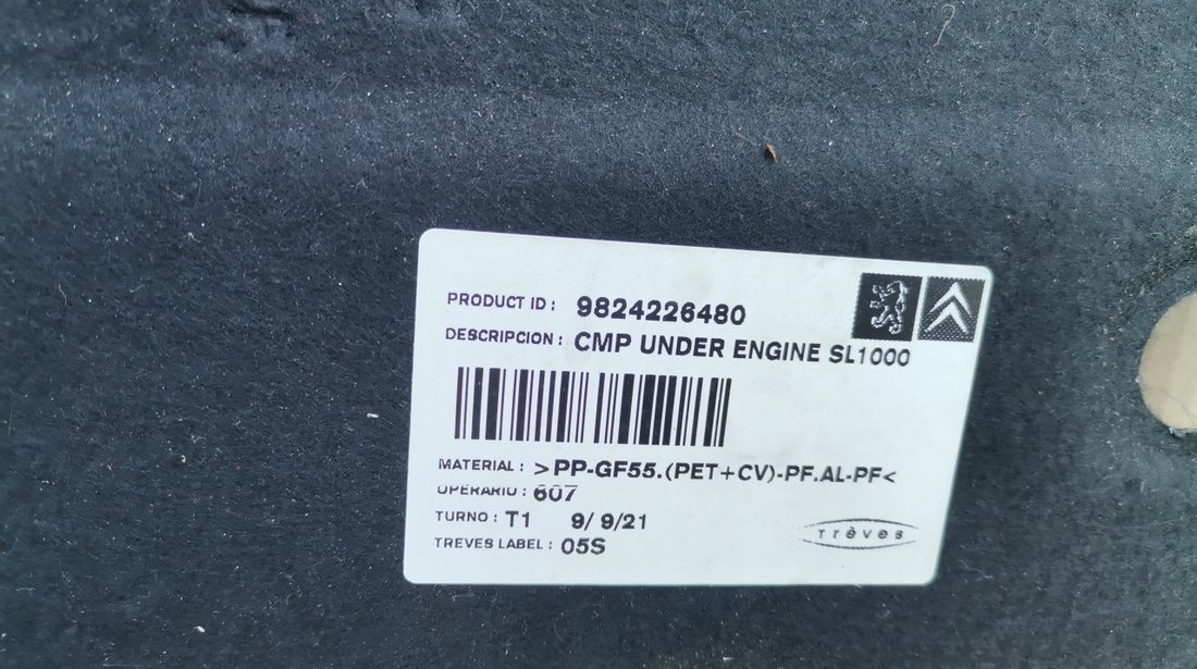 Scut motor Peugeot 2008 II (2019-2022) cod 9824226480