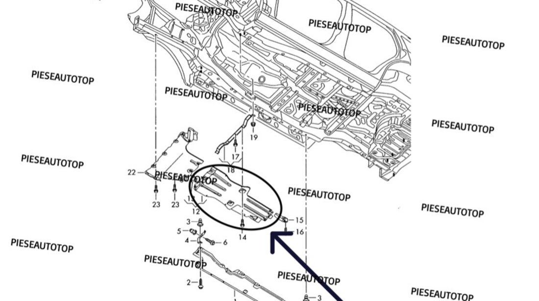 Scut motor VW Touareg 2010-2014 NOU 7L0825231AH (PARTEA DIN SPATE)