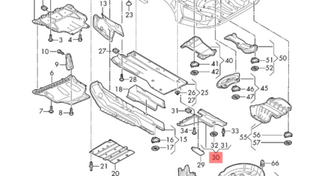 Scut plastic VOLKSWAGEN PASSAT Variant (3G5) [ 2014 - > ] TDI (CRLB, DBGA, DFGA) 110KW|150HP VAG OEM 3Q0825101A