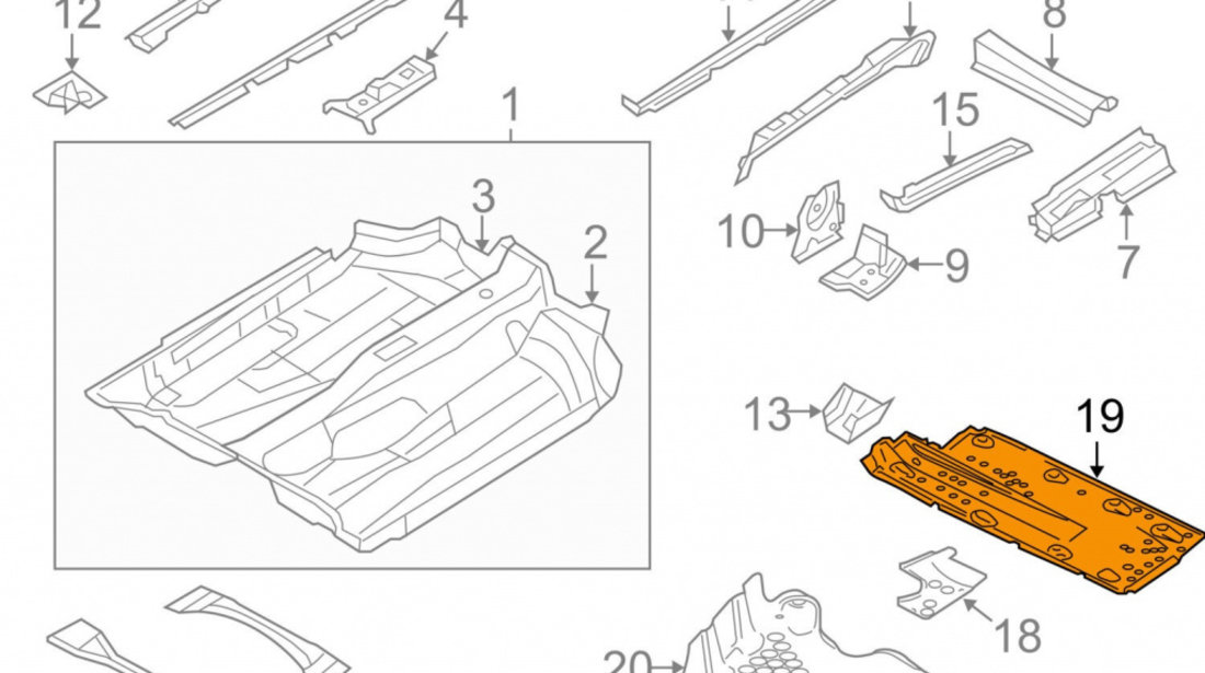 Scut Podea Dreapta Oe Audi A3 8P1 2003-2012 1K0825202BN