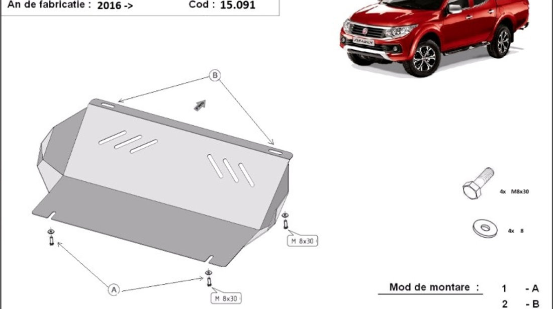 Scut radiator metalic Fiat Fullback 2016-prezent