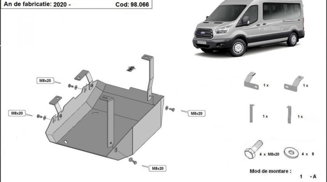 Scut rezervor AdBlue metalic Ford Transit Tractiune Fata 2020-prezent