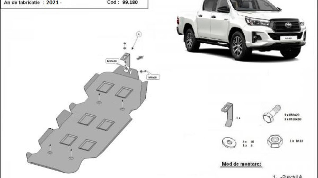 Scut rezervor metalic Toyota Hilux Invincible 2021-prezent