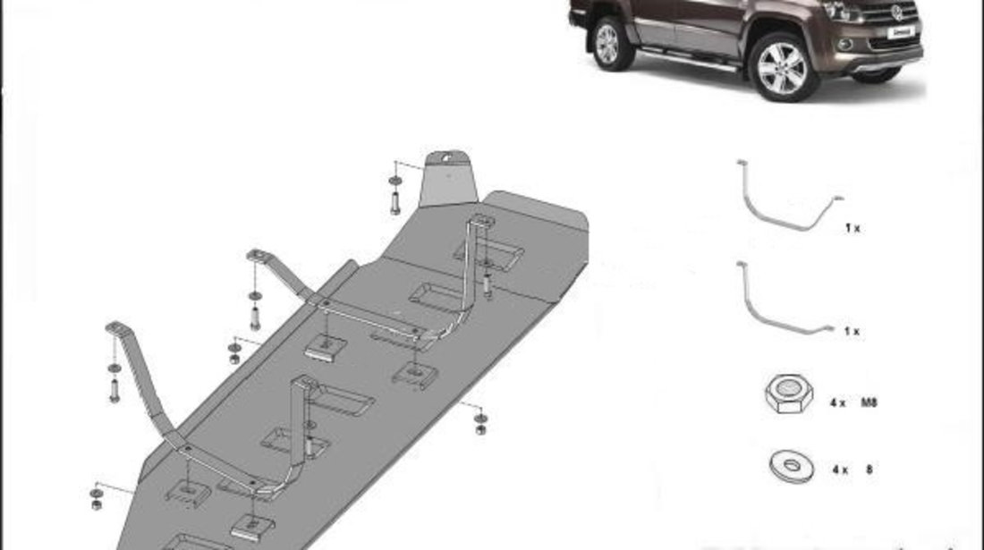 Scut rezervor pentru varianta fara scut de plastic VW Amarok 2010-2022