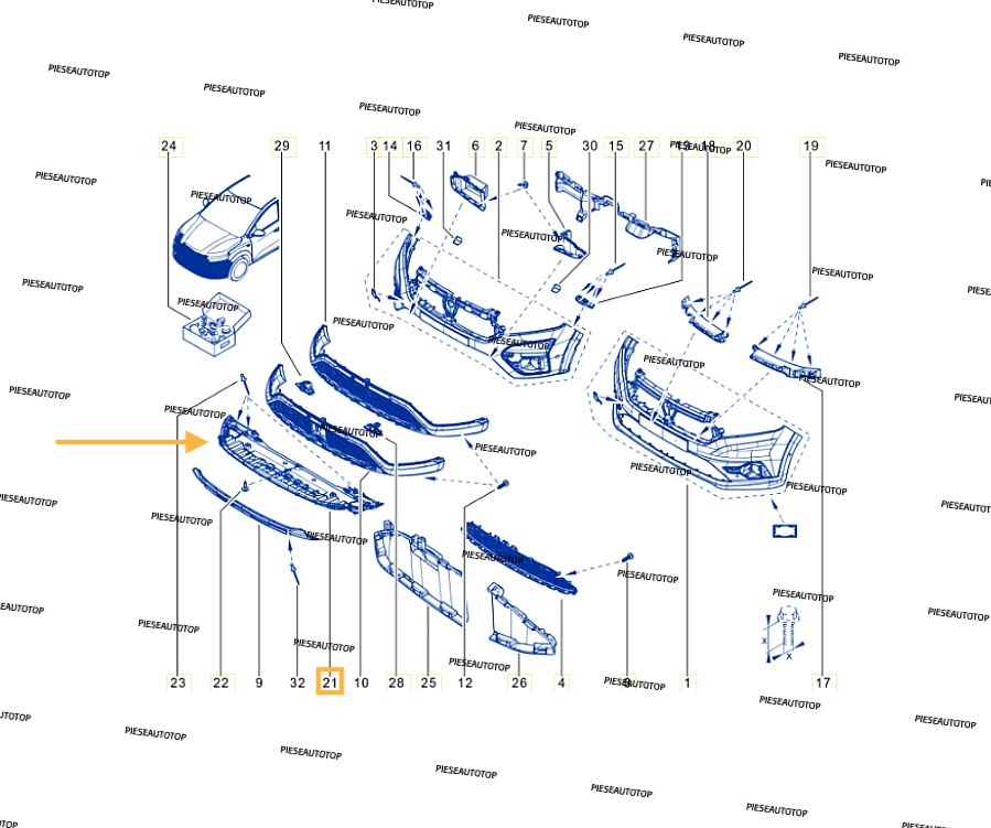 Scut sub bara fata Dacia Sandero 3 NOU 622358212R OE