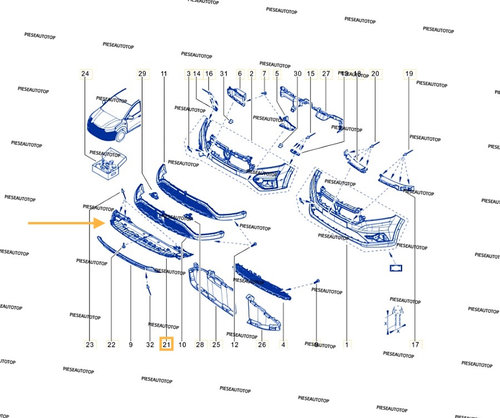 Scut sub bara fata Dacia Sandero 3 NOU 622358212R OE