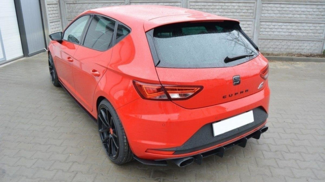 SEAT LEON III CUPRA Difuzor Bara Spate R & Prelungiri Spate Splitere laterale SE-LE-3-CU-CNC-RS1A