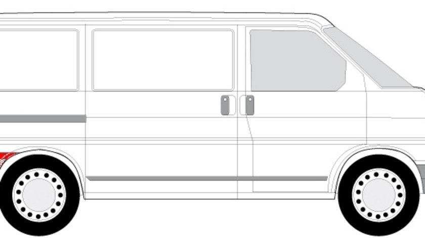 Segment reparatie aripa spate dreapta dupa roata VW TRANSPORTER IV intre 1990-2003