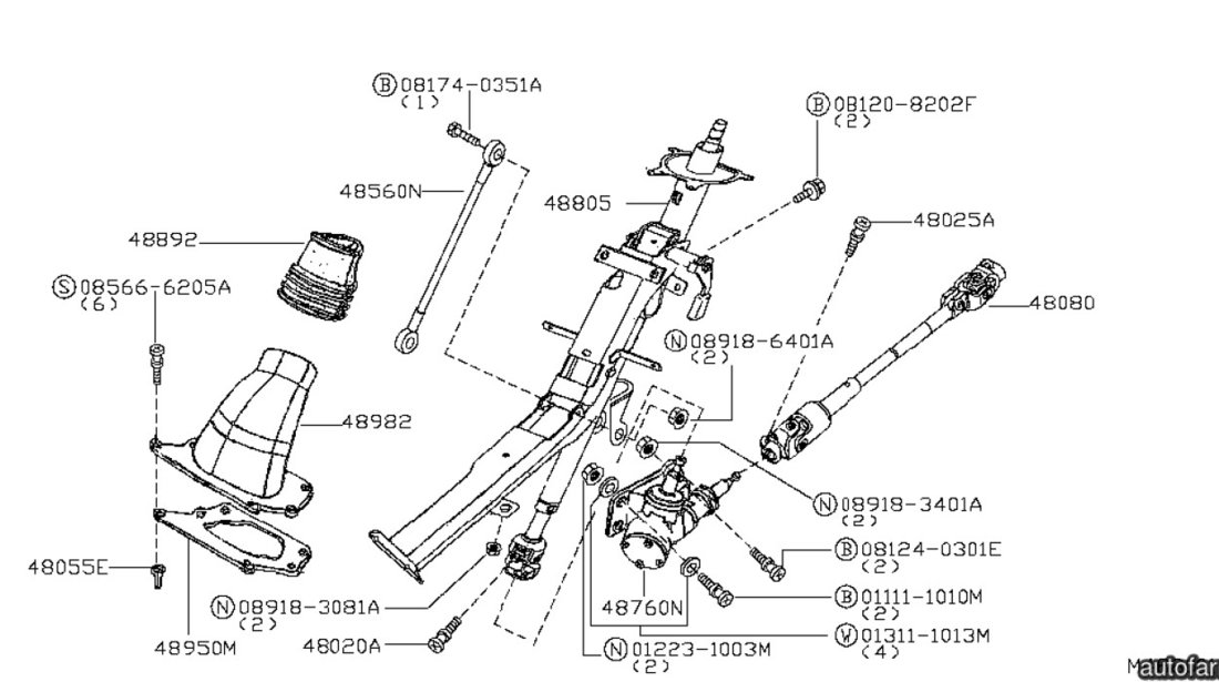 Semicaseta directie Nissan Cabstar (poz.48760N) NISSAN OE 48760-MB400