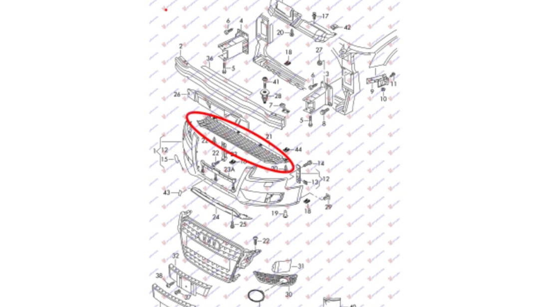 Semiscut Scut sub bara fata Audi A4 B8 2008-2011 NOU 8K0807233B