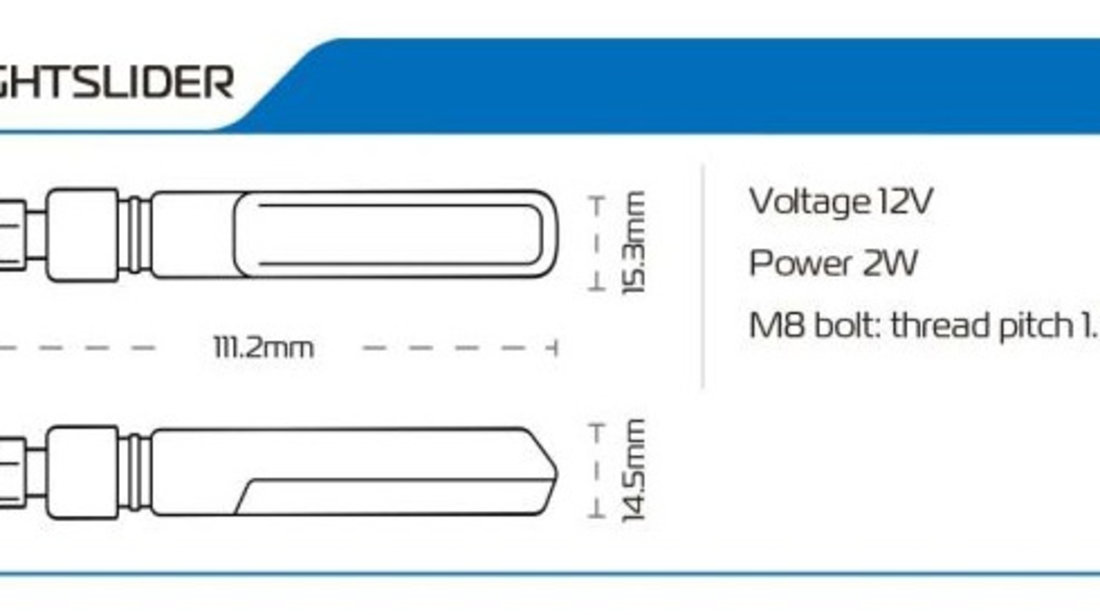 Semnalizare Dinamica Moto Fata / Spate, Stanga / Dreapta 2W Oxford EL360