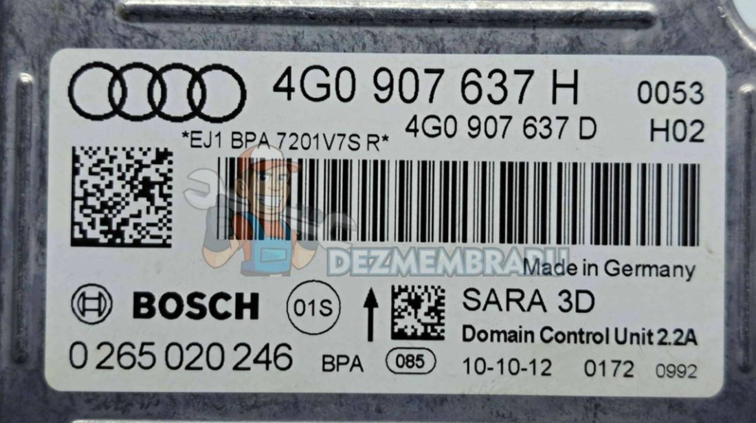 Senzor acceleratie Audi A6 (4G5, C7) Avant [Fabr 2011-2017] 4G0907637H