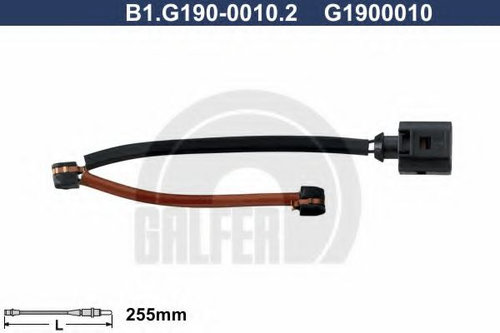 Senzor de avertizare,uzura placute de frana AUDI Q7 (4L) (2006 - 2015) GALFER B1.G190-0010.2 piesa N...