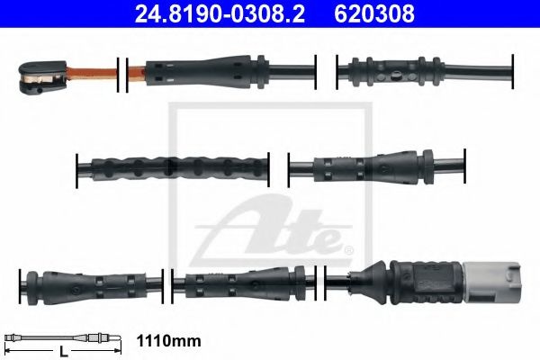 Senzor de avertizare,uzura placute de frana BMW Seria 5 Touring (F11) (2010 - 2016) ATE 24.8190-0308.2 piesa NOUA