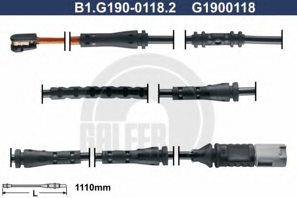 Senzor de avertizare,uzura placute de frana BMW Seria 5 Touring (F11) (2010 - 2016) GALFER B1.G190-0118.2 piesa NOUA