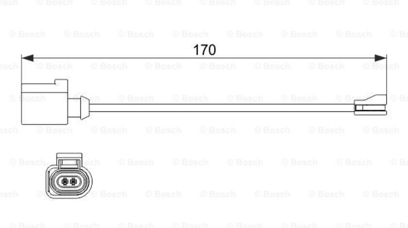 Senzor de avertizare,uzura placute de frana punte fata (1987474512 BOSCH) AUDI,SEAT,SKODA,VW