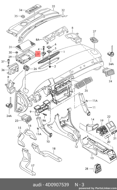 Senzor de impact Audi A6 4B 2002 2003 Sedan OEM 4D0907539
