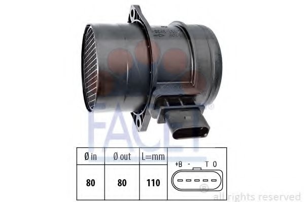 Senzor debit aer VW TRANSPORTER V bus (7HB, 7HJ, 7EB, 7EJ, 7EF, 7EG, 7HF, 7EC) (2003 - 2016) FACET 10.1357 piesa NOUA