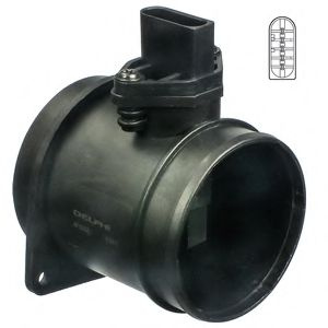 Senzor debit aer VW TRANSPORTER V bus (7HB, 7HJ, 7EB, 7EJ, 7EF, 7EG, 7HF, 7EC) (2003 - 2016) DELPHI AF10257-12B1 piesa NOUA