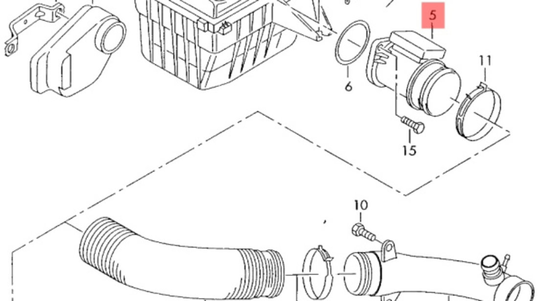 Senzor debitmetru aer Skoda Rommster Praktik (5J7) 2008 1.4 TDI OEM 038906461B