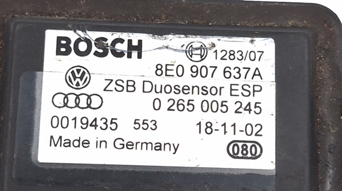 Senzor Esp Audi A4 B6 (8E) 2000 - 2004 8E0907637A, 8E0907637, 8E0 907 637 A, 8E0 907 637, 0265005245, 0 265 005 245