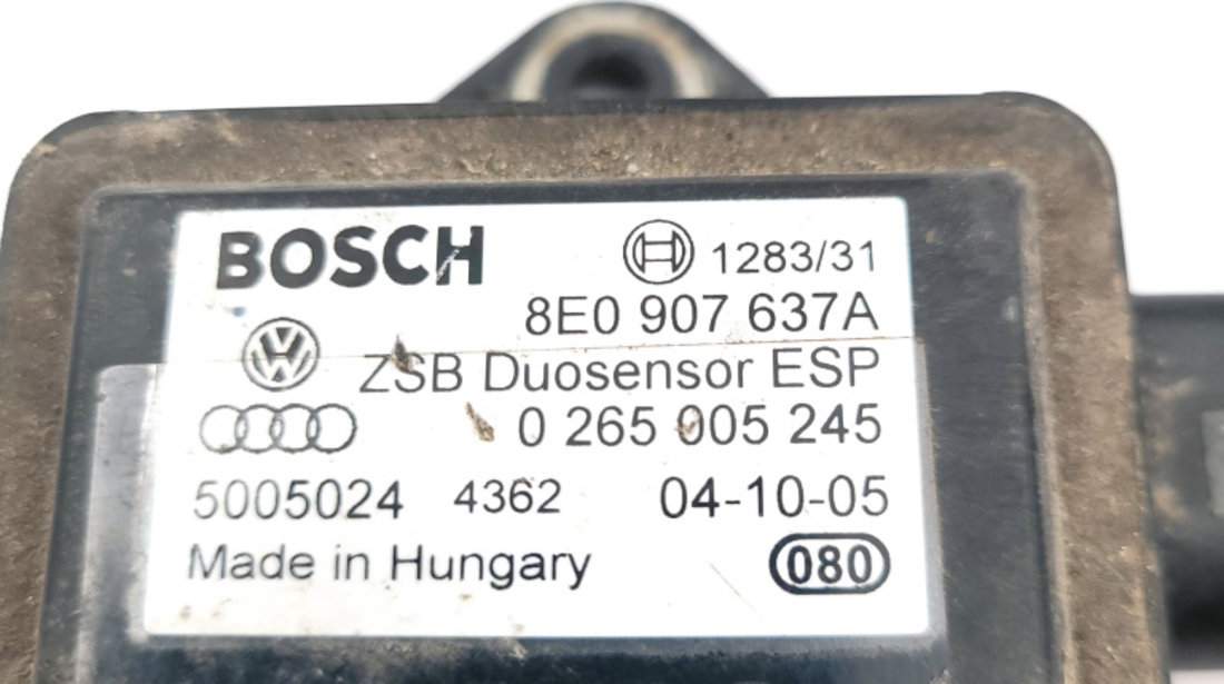 Senzor Esp VW PASSAT B5, B5.5 1996 - 2005 8E0907637A, 8E0907637, 8E0 907 637 A, 8E0 907 637, 0265005245, 0 265 005 245
