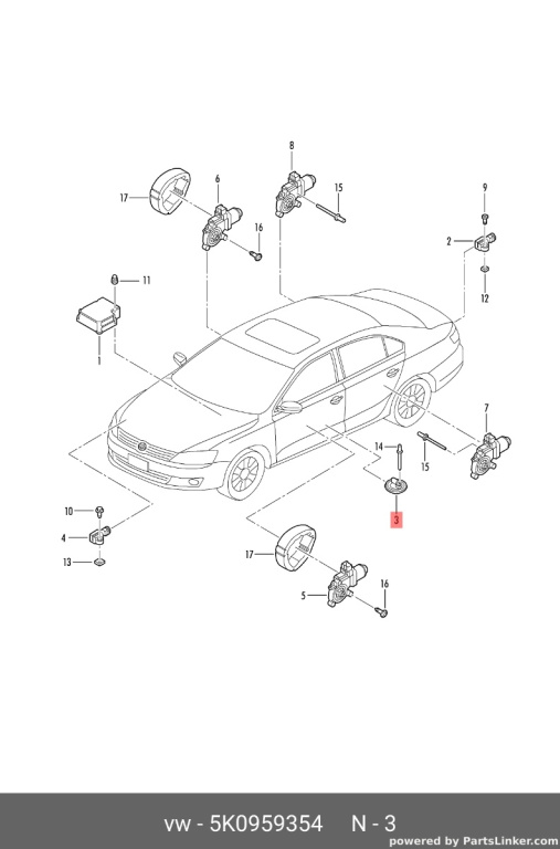 Senzor impact 5K0959354 Volkswagen Golf 6 1.6 TDI OEM 5K0959354