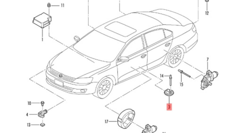 Senzor impact 5K0959354 Volkswagen Golf 6 1.6 TDI OEM 5K0959354