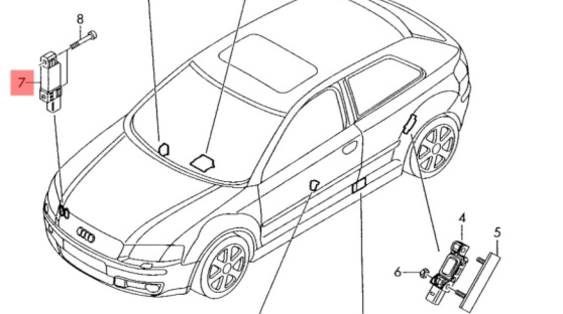 Senzor impact airbag Audi A4 B7 (8E) Berlina 2007 1.9 TDI OEM 8E0959651A