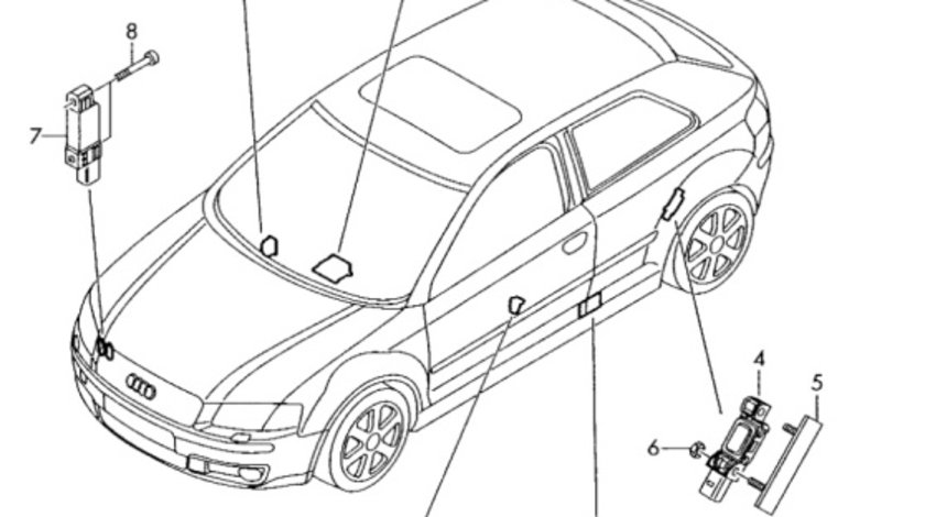 Senzor impact airbag Audi A4 B7 (8E)Berlina 2007 1.9 TDI OEM 8P0955557